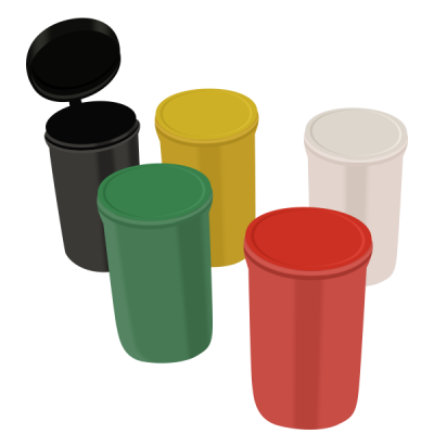 Bulk Colored Plastic Container Sets for Sale: Small Cylinders