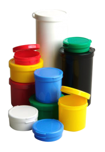 Bulk Small Plastic Containers: Wholesale Sets: Jar, Lid & Cylinder